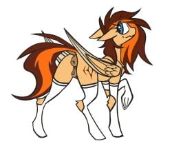 anatomically_correct anatomically_correct_genitalia anatomically_correct_pussy animal_genitalia animal_pussy anus ass blue_eyes chest_tuft clothing cutie_mark digital_media_(artwork) dock equid equine equine_anus equine_genitalia equine_pussy eyelashes fan_character feathered_wings feathers female fenixdust feral folded_wings fur genitals hair hasbro hi_res hooves leg_tuft legwear mammal mane multicolored_hair multicolored_mane my_little_pony pegasus puffy_anus pussy simple_background solo stockings tan_body tan_feathers tan_fur tuft two_tone_hair two_tone_mane two_tone_tail underhoof wavy_mouth white_background wings