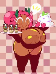 1girls big_ass big_breasts big_breasts big_butt cookie cookie_humanoid cookie_run cubesmolly cute female female_focus female_only food food_creature food_humanoid hollyberry_cookie huge_boobs huge_breasts pink_hair pixel_art smiling