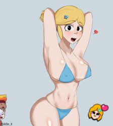 2022 3girls absurd_res absurdres al0n_x amber_(brawl_stars) arms_behind_head bandage belly_button big_ass big_breasts big_butt bikini bikini_bottom bikini_top black_eyes blonde_hair blue_bikini blue_bikini_bottom blue_bikini_top blue_sleeves blush brawl_stars bubble_ass bubble_butt busty chibi colette_(brawl_stars) curvy curvy_body curvy_female curvy_figure curvy_hips dat_ass female female_only front_view grey_background hair_over_one_eye hairclip half-dressed half_naked heart hi_res high_resolution highres huge_ass huge_breasts huge_butt large_ass large_breasts large_butt legs_together light-skinned_female light_skin looking_at_another looking_at_viewer multicolored_hair multiple_girls navel nipples nipples_visible_through_clothing open_mouth piper_(brawl_stars) ponytail red_vest shiny_skin slim_waist standing supercell surprised surprised_expression tan-skinned_female tan_body tan_skin tanned tanned_female tanned_skin teeth thick_thighs tongue voluptuous voluptuous_female white_hair wide_hips yellow_hair