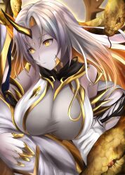 1boy 1girls arm_around_shoulders ass assertive assertive_female bare_arms bare_thighs bent_over blonde_hair bodystocking breasts caress caressing_penis cleavage colored_inner_hair female female_focus fire_emblem fire_emblem_heroes gold_nails grey_hair groping gullveig_(fire_emblem) horn hug huge_breasts kiran_(fire_emblem) kiran_(fire_emblem)_(male) large_ass long_hair looking_at_another male mature mature_female multicolored_hair nenemu0 nintendo penis_grab sideboob snake snake_hair solo_focus textless thick_thighs thighs very_long_hair yellow_eyes yellow_nails