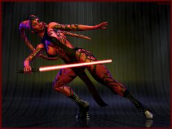 1girls 3d alien_girl boots darth_talon ethakar female lekku lightsaber red_skin sith smile solo star_wars star_wars:_legacy tagme tattoos twi'lek