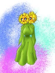 3:4 conjoined double_head electronic_arts elemental_creature elemental_humanoid female flora_fauna flower flower_creature hi_res humanoid multi_head not_furry nude open_mouth plant plant_humanoid plant_sex plantie plants_vs._zombies popcap_games solo sunflower sunflower_(pvz) twin_sunflower_(pvz)