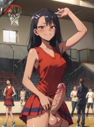 1futa ai_generated ai_generated_background areolae balls big_balls big_penis black_hair breasts cheerleader cheerleader_uniform erection futa_focus futa_only futanari futanari_cheerleader handjob hayase_nagatoro hi_res hung_futanari long_hair looking_at_viewer navel nipples penis penis_under_skirt please_don't_bully_me,_nagatoro pleated_skirt skirt_up small_breasts solo_futa stable_diffusion tan tan_skin tanned upskirt veiny_penis