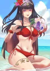 alternate_costume bikini breasts female female_only fire_emblem fire_emblem_awakening fire_emblem_heroes nintendo official_alternate_costume red_bikini red_swimsuit solo swimsuit tharja_(fire_emblem) tharja_(summer)_(fire_emblem) tyotto_ko_i