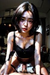 ai_generated aigeneratedp asian asian_female cowgirl_position looking_at_viewer male male_pov penis pov pov_eye_contact realistic riding riding_penis