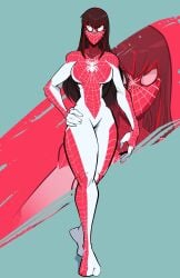 1girls ashmount background costume female female_only full_body human human_only light-skinned_female light_skin marvel mary_jane_watson mask pose red_hair redesign spider-man_(series) spinneret_(mary_jane_watson) superheroine zukupow