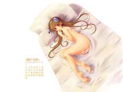 bed calendar_(medium) deed feet lyrical_nanoha mahou_shoujo_lyrical_nanoha mahou_shoujo_lyrical_nanoha_strikers masturbation nekokun nude solo