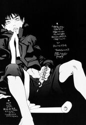 censored clenched_teeth fire_candy hoodie masturbation midriff monochrome mouth_hold navel open_fly penis pubic_hair ryoki_(fire_candy) short_hair shorts sitting solo spread_legs sweat toilet_paper translation_request unzipped yaoi yonekura_kengo zipper