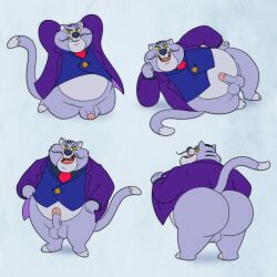 absurd_res anthro ass balls chip_'n_dale_rescue_rangers clothed clothing disney domestic_cat erection fat_cat felid feline felis genitals hi_res humanoid_genitalia humanoid_penis male mammal overweight overweight_anthro overweight_male penis smallfryspy solo tail