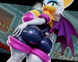 3d 3d_(artwork) 3d_model ass ass_focus blender blender_(software) blender_cycles breasts female huge_ass kabalmystic large_ass latex latex_suit looking_back mobian mobian_(species) mobian_bat rouge_the_bat rouge_the_bat_(kabalmystic) rubber sega sideboob solo sonic_(series) sonic_adventure_2 sonic_the_hedgehog_(series) tahlian voluptuous wide_hips