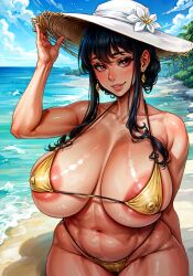 1girls ai_generated alternate_breast_size black_hair breasts female hi_res hpeq huge_breasts light-skinned_female light_skin outdoors red_eyes spy_x_family stable_diffusion venus_body voluptuous yor_briar yor_forger