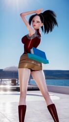 3d 3d_(artwork) armpits ass boku_no_hero_academia breasts deilw female lips momo_yaoyorozu my_hero_academia pre-transformation thighs transformation yaoyorozu_momo