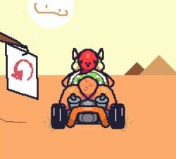 1boy animated ass_focus ass_shake back_view back_viewer big_ass big_butt bowser fat_ass gif koopa mario_(series) mario_kart short_sleeves simple_animation super_mario_kart super_mario_kart_(1992) superiorfox twerking