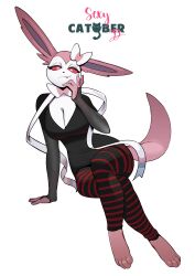 1girls 2022 2022s 4_toes absurd_res anthro armwear barefoot big_breasts biped bottomwear bow_tie bridal_gauntlets catober catober_2022 clothed clothing eeveelution feliscede female female_focus female_only fur furry furry_female game_freak gen_6_pokemon generation_6_pokemon hairband hi_res legwear looking_at_viewer mammal multicolored_body multicolored_fur nintendo nymphia pattern_clothing pattern_legwear paws pink_fur pink_tail pokémon_(species) pokemon pokemon_(anime) pokemon_(game) pokemon_(species) pokemon_xy red_eyes ribbon ribbons smile solo striped_clothing striped_legwear sylveon tail