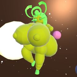 god godsofgravity green_body green_hair rec_room recroom tagme thick_ass thick_thighs weirdmaker43