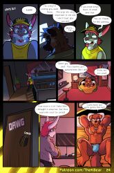 absurd_res anthro bedroom canid canine canis clothed clothing comic dialogue domestic_dog english_text facial_hair german_shepherd goatee greg_shepherd gunther_caxias hair herding_dog hi_res jockstrap jockstrap_only johnny_bunny lagomorph leporid male male_anthro mammal mastiff mixed_breed molosser page_24 pastoral_dog presenting rabbit red_hair rottweiler size_difference thekinkybear topless underwear underwear_only undressing