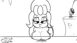 animated breasts cala_maria cuphead_(game) giant_breasts giantess mermaid mermaid_tail mugman paizuri papersketch sketch titjob