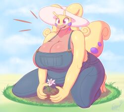 big_breasts breasts goodra overalls pokémon_(species) pokemon pokemon_(species) snackbunnii thick_thighs wide_hips