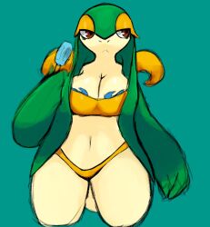 artesjsc big_breasts breasts female pokemon pokemon_(species) snivy thick_thighs tsutarja wide_hips