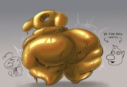 ass back_view belly chubby drilldan fat hips hyper hyper_ass large_ass looking_back louie nude olimar pikmin pikmin_3 plasm_wraith slime slime_monster stomach thick_thighs thighs wide_hips