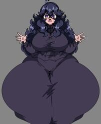 big_breasts bottom_heavy game_freak hex_maniac huge_breasts inakotho long_hair massive_thighs messy_hair nintendo pear_shaped pokemon pokemon_xy purple_hair solo thick_thighs thighs thighs_bigger_than_body thighs_bigger_than_head thighs_bigger_than_torso tight_clothing tight_dress venus_body voluptuous wide_hips