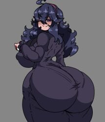 ass game_freak giant_ass hex_maniac huge_ass inakotho massive_ass messy_hair nintendo pantylines pokemon pokemon_xy purple_hair seductive_smile showing_off tight_clothing tight_dress winking_at_viewer