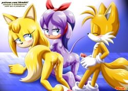 1boy 2girls after_orgasm after_sex after_vaginal all_fours bbmbbf cum cum_in_pussy cum_inside cum_on_ass female furry furry_only male masturbation messy mobius_unleashed palcomix perci_the_bandicoot sonic_(series) sonic_boom sonic_the_hedgehog_(series) tails threesome zooey_the_fox