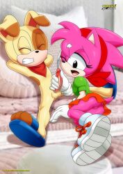 1boy 1girls amy_rose bbmbbf ben_muttski classic_amy_rose cum cumshot female furry furry_only handjob male mobius_unleashed on_bed palcomix sonic_(series) sonic_cd sonic_the_hedgehog_(idw) sonic_the_hedgehog_(series)