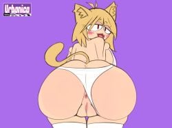 anthro anus clothing felid feline female genitals hi_res humanoid looking_at_viewer mammal neco-arc panties puffy_pussy pussy solo tsukihime type-moon underwear urbanica