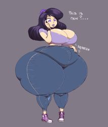 1girls ass_bigger_than_head ass_bigger_than_torso big_ass big_breasts breasts enormous_ass female huge_ass huge_breasts hyper_ass hyper_hips kiyoko_(hiruson) long_hair overweight solo_female tagme talking text thebbbroom thejuicystufff thick_thighs wide_hips