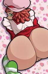 ass big_ass bubble_butt dress dress_lift female female_focus female_only going_commando green_eyes hat kneeling labia long_hair looking_at_viewer looking_back pinup pinup_pose png pussy rear_view red_hair strawberry_shortcake strawberry_shortcake_(character) strawberry_shortcake_(g1) tagme thighs trpxart vagina wide_hips