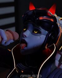 3d 3d_(artwork) ambus3d cum cum_in_mouth cum_on_face facial overwatch overwatch_2 self_upload tongue tongue_out widowmaker