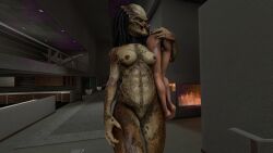 3d 3d_(artwork) alien alien_vs._predator_(franchise) commander_shepard crossover digital_media_(artwork) dominant_female dreadlocks duo female female_yautja halhatatlanhalando hand_on_butt hi_res human humanoid interspecies larger_female male male/female maleshep mammal mass_effect muscular muscular_male predator_(franchise) size_difference smaller_human smaller_male source_filmmaker submissive submissive_human submissive_male xenophilia yautja