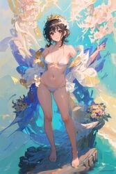 ai_generated bikini black_hair brown_eyes female short_hair space_o_space stable_diffusion to_aru_kagaku_no_railgun to_aru_majutsu_no_index uiharu_kazari