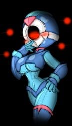 ass blush breasts chaoscroc covered_navel female genderswap_(mtf) large_breasts mega_man pantheon_(mega_man) rule_63 thighs