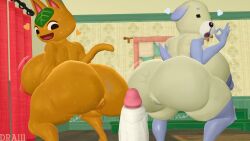 1boy 2girls 3d 3d_(artwork) animal_crossing ass big_ass big_penis completely_nude completely_nude_female daisy_(animal_crossing) dra111_(artist) dragon316 female heart jiggle looking_back male naked naked_female nude nude_female open_mouth open_smile penis pussy smile squatting tangy_(animal_crossing) twerking villager_(animal_crossing)