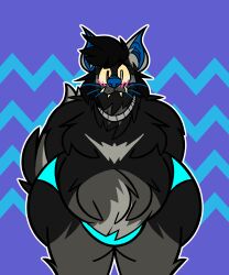 abstract_background absurd_res anthro ass bbm belly big_butt blush blush_lines bulge danny_(naughtyrottie) digital_media_(artwork) fur hi_res huge_butt hybrid hyper hyper_butt jaymisc male outline raised_tail solo tail thick_thighs toony white_outline