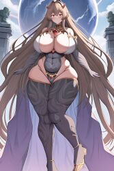 ai_generated brown_hair brown_hair giant giant_breasts giantess golem thick_thighs