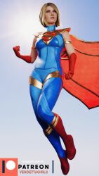 3d blonde_hair dc dc_comics female female_only flying injustice_2 kara_zor-el solo solo_female supergirl supergirl_(series) vendettagirls