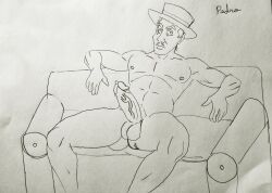 big_balls big_penis black_skin brasil brazil brazilian gabrielrd gay hat male/male male_only moustache oc original_character pedro solo solo_male vein veiny_penis yaoi