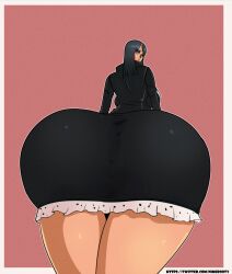 1girls ass big_ass big_butt bubble_ass bubble_butt fat_ass fat_butt female female_only huge_ass huge_butt leather_minidress nico_robin nimebooty one_piece pre-timeskip thick_ass thick_butt thick_thighs water_7