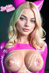 1girls actress ai_generated barbara_millicent_roberts barbie_(2023) barbie_(franchise) barbie_(margot_robbie) big_breasts blonde_hair blowjob celebrity cum cum_on_body cum_on_breasts deepfake female female_only large_breasts margot_robbie photorealism photorealistic realistic solo