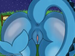 1cuntboy 4:3 andromorph anthro anus ass blue_body blue_skin blue_tail butt_focus cuntboy digital_media_(artwork) eeveelution femboy feminine feminine_ass feminine_body feminine_cuntboy feminine_intersex generation_1_pokemon genitals girly grass hi_res intersex marine nintendo plant pokemon pokemon_(species) pussy rear_view shinychaonsfw showers_(pokemon) sign sissy sky solo spiked_tail spikes spikes_(anatomy) star starry_sky tail thick_thighs trap twink vaporeon