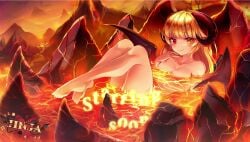 bathing bathing_in_lava demon demon_girl deutsch female german_vtuber goat goat_girl horns jinja_(v-tuber) jinjaowo lava lightmotif naked naked_female nude nude_female onidere solo succubus virtual_youtuber vtuber wings