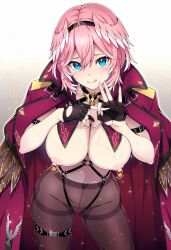 1girls big_breasts breasts breasts_out cage_unlimited female gesture hololive hololive_japan holox horny horny_female lewd_gesture nipple_piercing nipples penetration_gesture pink_hair sexually_suggestive solo sweat sweatdrop sweating sweaty takane_lui virtual_youtuber