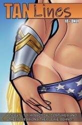 athletic athletic_female big_breasts bracelet breasts busty dc dc_comics female female_focus female_only hourglass_figure magazine magazine_cover panties pinup pinup_pose tagme tan tan_body tan_skin tanline topless trpxart underboob wide_hips wonder_woman wonder_woman_(series)