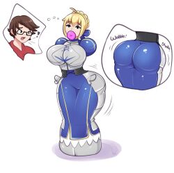 arms_behind_back dick_sucking_lips dsl duckshift fate_(series) inflatable_transformation latex rubber_creases rubber_transformation saber shiny_latex wobble wobble_doll