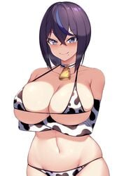 1girls big_breasts bra breasts cleavage female female_only huge_breasts kuavera large_breasts looking_at_viewer miyako_(kuavera) panties solo