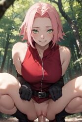 ai_generated aigeneratedp cowgirl_position haruno_sakura looking_at_viewer male_pov naruto naruto_shippuden pov pov_eye_contact riding riding_penis sakura_haruno squatting squatting_cowgirl_position squatting_on_penis