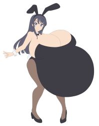 breasts_bigger_than_head bunnysuit female huge_breasts hyper hyper_breasts hyper_pregnancy pregnant saburox sakurajima_mai seishun_buta_yarou_wa_bunny_girl_senpai_no_yume_wo_minai solo tagme